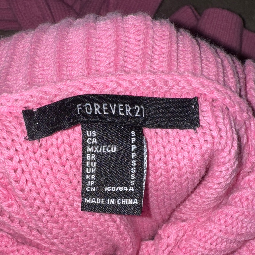 Pink Heart Cable Knit Heart Sweater - Picture 3 of 3